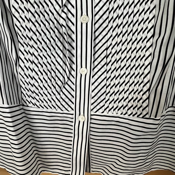 Jones New York Signature Pleated Striped Shirt - Picture 6 of 9